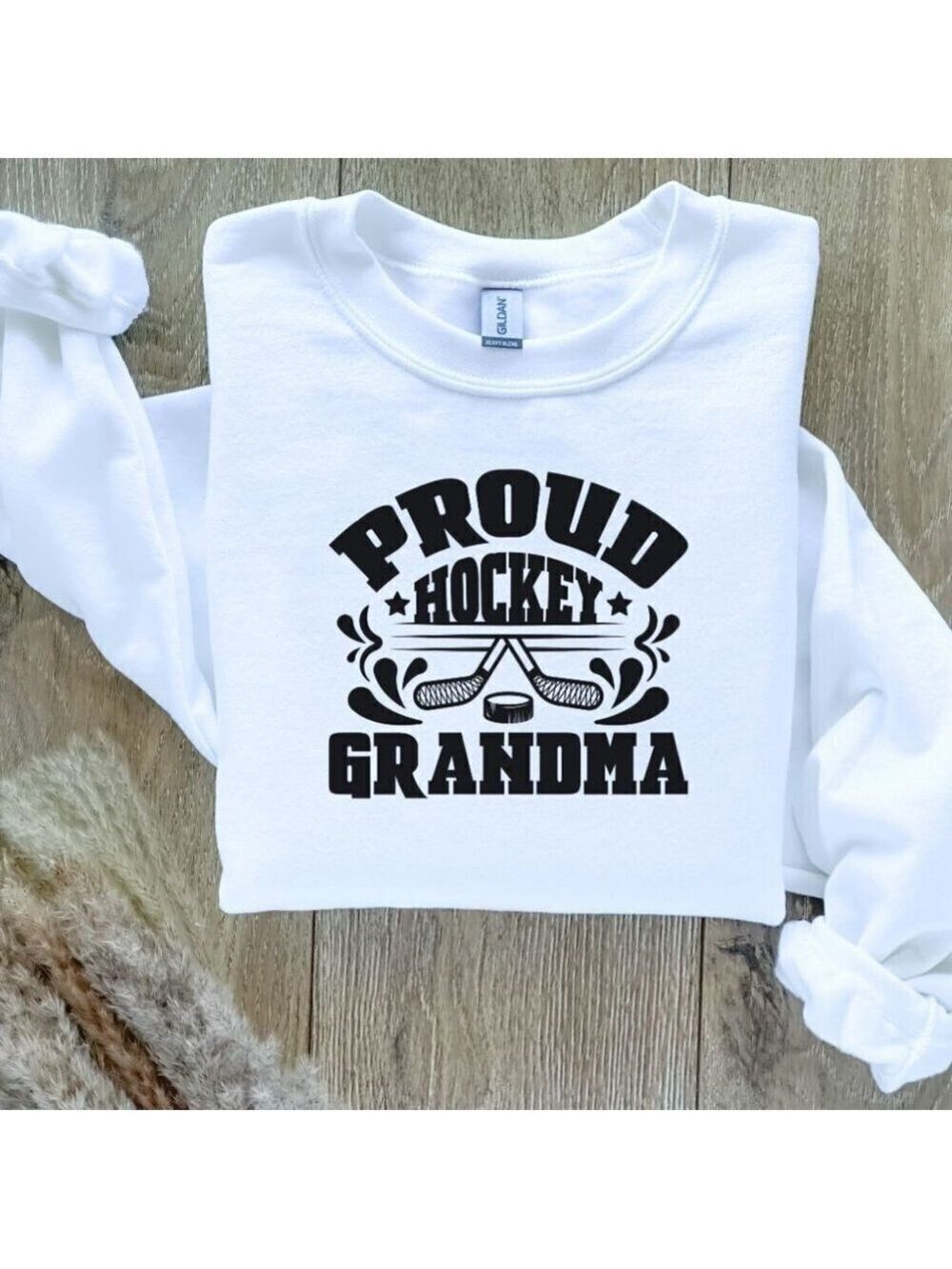 Proud Hockey Grandma Custom Sweatshirt Sweater Handcrafted